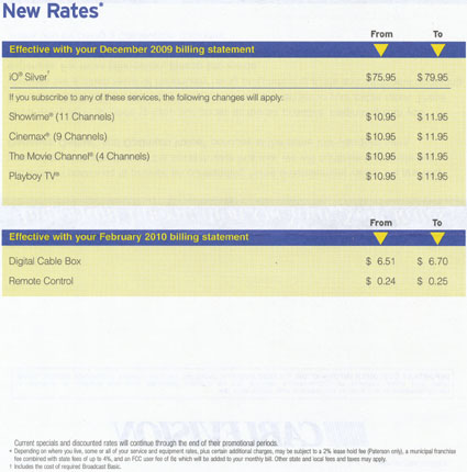 New Rates Effective December