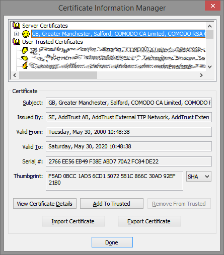 Certificate Information Manager